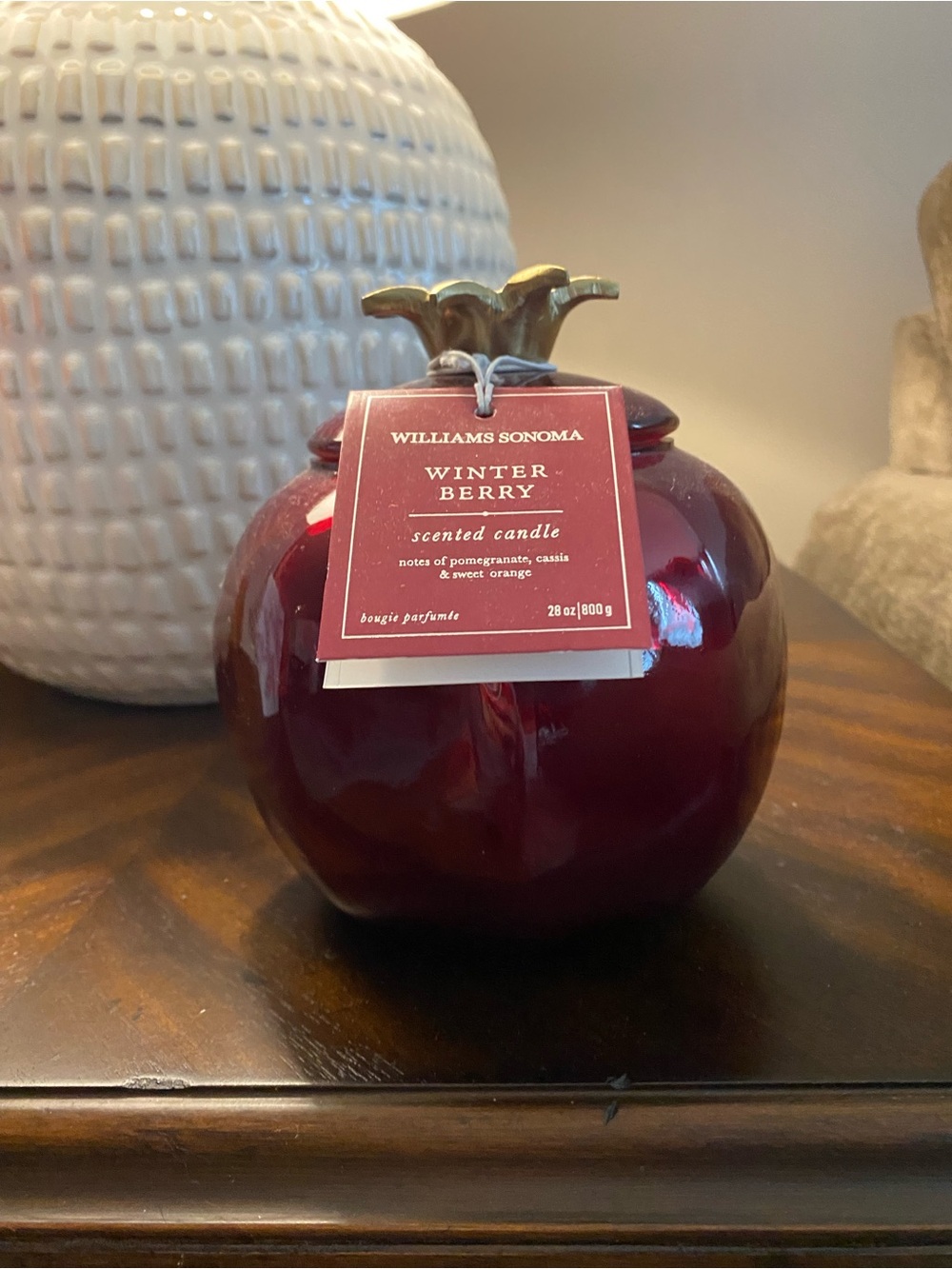 Williams Sonoma Red Winter Berry Figural Scented Candle